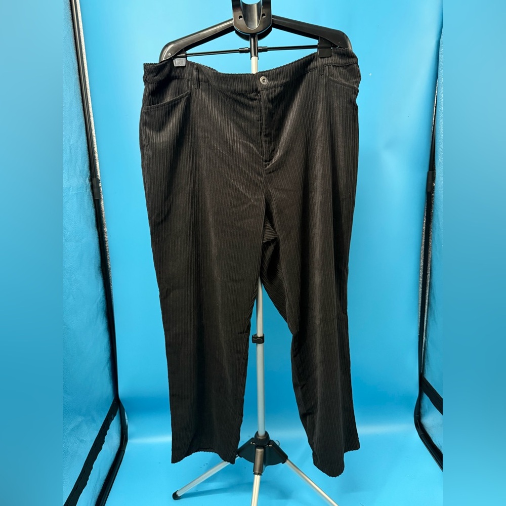 Susan Graver Black Corduroy Women Pants Size 24W New Casual